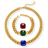 Cuban Link Chain Square Thick Straps Crystal – Jewelry Gift Ideas — 4