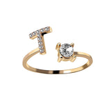 Design Adjustable 26 Initial Letter Ring Fashion – Stylish Gifts — 13