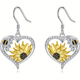 Cute Lady Animal Bee Sunflower Heart Earrings – Surprise Gifts — 6