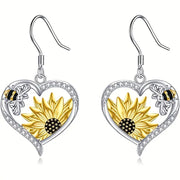 Cute Lady Animal Bee Sunflower Heart Earrings – Surprise Gifts — 6