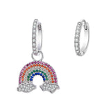 Rainbow Cloud Earrings Women Micro Zircon Asymmetrical – Gifts for Her — 5