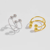 S925 Silver Four-ball Gold U-shaped Adjustable – Holiday Gift Ideas — 4