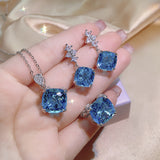 Aquamarine Topaz Pendant Yellow Diamond Suit – Jewelry Gift Ideas — 9
