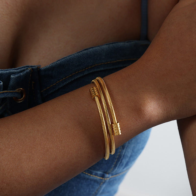 Fashion Commuting Niche Simple Geometric Snake Bone – Stylish Gifts — 1