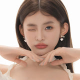 Ballet Style Cute Love Heart Stud Earrings Peach Heart – Stylish Gifts — 2
