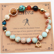 Twelve Constellations Bracelets Natural Stone Beaded – Practical Gifts — 11