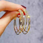 Women's Full Diamond Geometric Circle Earrings – Gifts for Her — 1