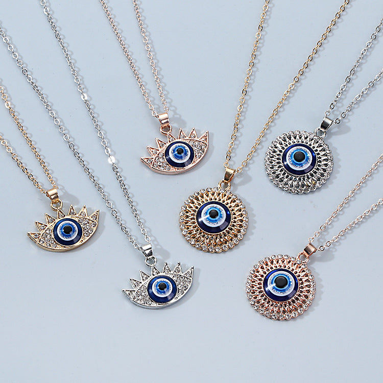 Turkish Eye Necklace Point Diamond Round Blue – Jewelry Gift Ideas — 1