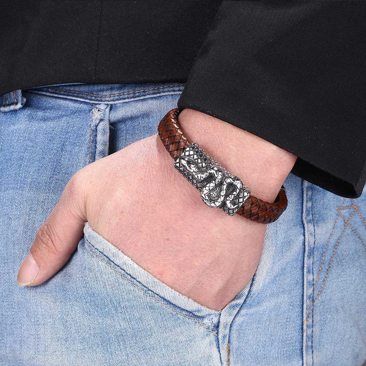 Titanium Steel Leather Rope Simple Bracelet – Jewelry Gift Ideas — 1