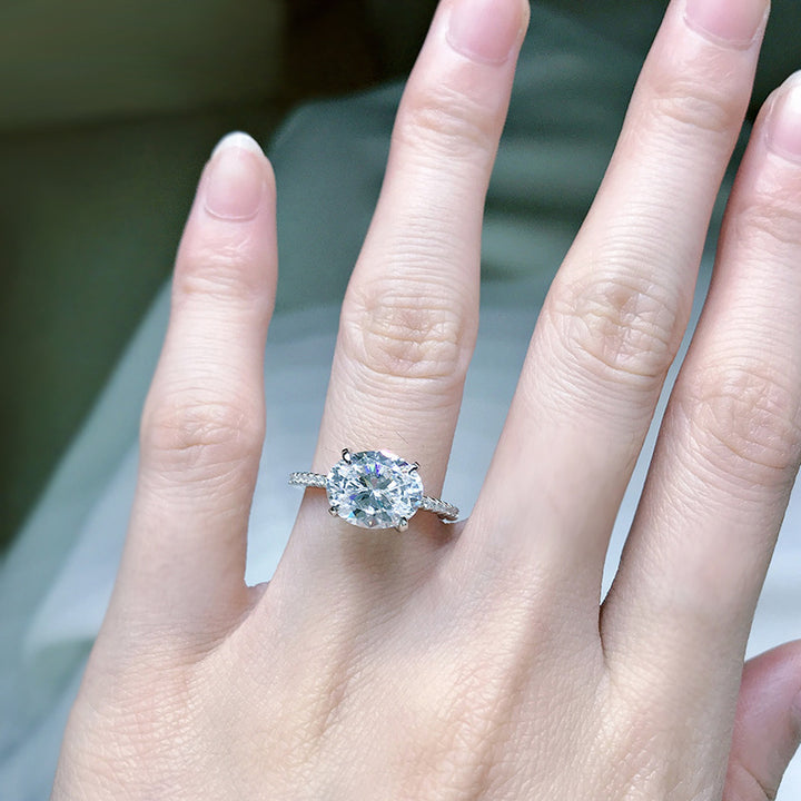 S925 Silver Simulated Diamond Oval 3 Carat Ring – Practical Gifts — 1