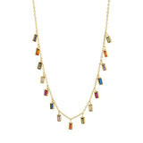 Colored Gemstone S925 Silver Small Skirt Necklace – Jewelry Gift Ideas — 3