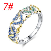 Popular Color Micro Inlay Heart-Shaped Ring – Practical Gifts — 13