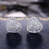 Fashion OL Micro Inlaid Zircon Heart Stud Earrings – Stylish Gifts — 4