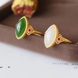Hetian Jade Ring Silver Ancient Gold Grinding – Small Gift Ideas — 1