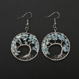 Hand Wrapped Curved Natural Gravel Colorful Earrings – Stylish Gifts — 11
