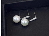Zircon Pearl Pure Silver Pin Pendant Earrings – Jewelry Gift Ideas — 4