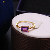 Amethyst Topaz Princess Square Ring – Holiday Gift Ideas — 3
