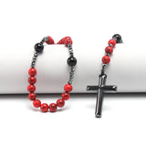 Natural Stone 8mm Black Agate Haematite Cross – Jewelry Gift Ideas — 2