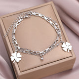 Lucky Clover Pendant Titanium Steel Bracelet – Jewelry Gift Ideas — 3