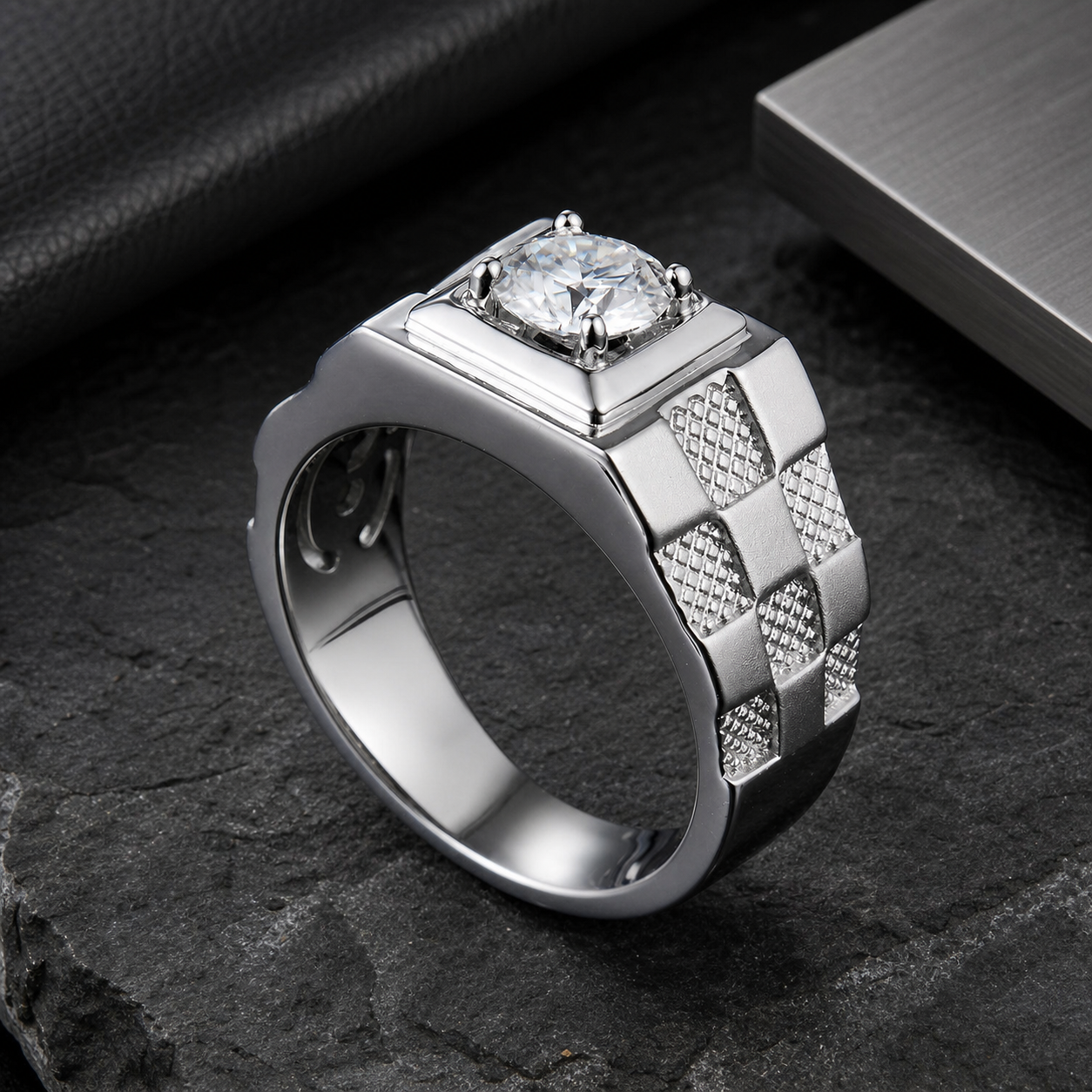 Ring Idea lifestyle — Fashion Moissanite Diamond Ring Simple Men – Stylish Gifts