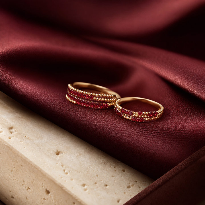 Ring Idea lifestyle — Pigeon Blood Ruby Ring Female 18K Gold Treasure – Gifts for Her