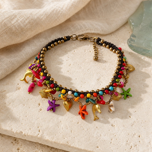 Ring Idea lifestyle — Bell Starfish Bohemian Vintage Hand-Made Rope Anklet – Birthday Gifts