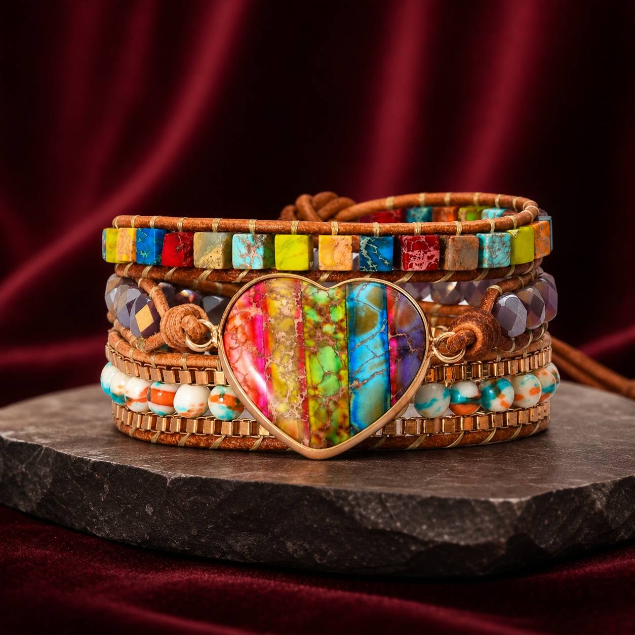 Ring Idea lifestyle — Natural imperial stone hand-woven bracelet – Jewelry Gift Ideas