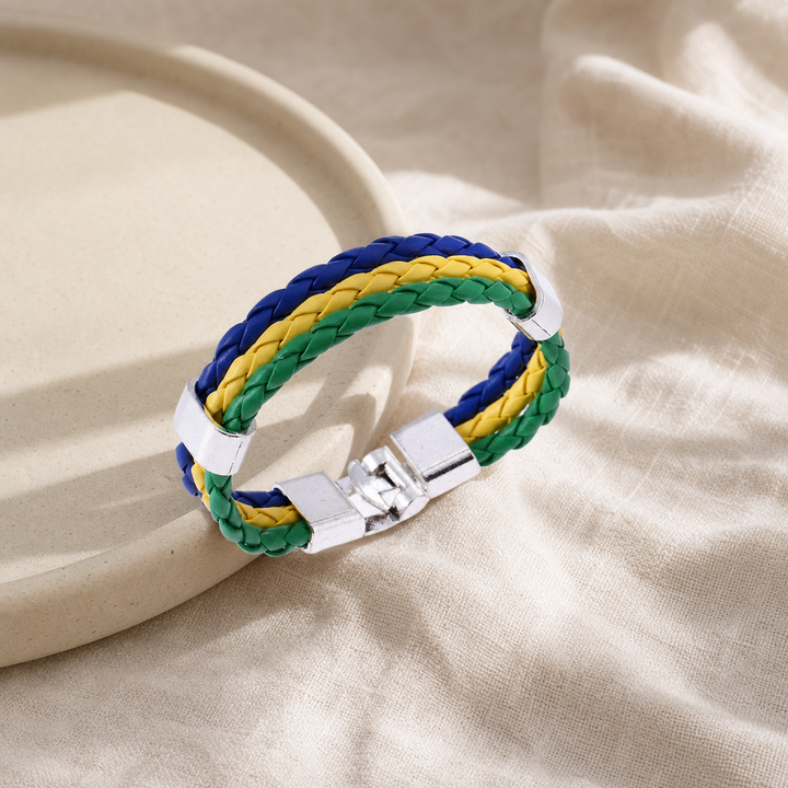 Ring Idea lifestyle — Flag Color Leather Bracelet PU Leather Bracelet – Jewelry Gift Ideas