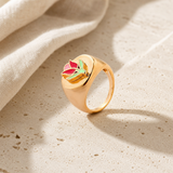 Ring Idea lifestyle — Simple Coin Ring Street Enamel Glaze Women's Ring – Gifts for Her
