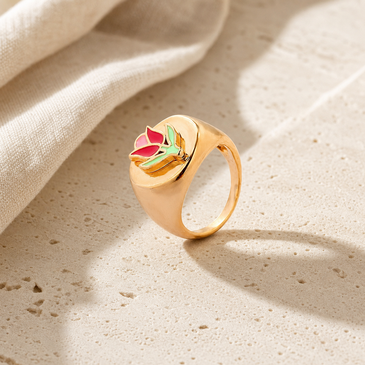 Ring Idea lifestyle — Simple Coin Ring Street Enamel Glaze Women's Ring – Gifts for Her