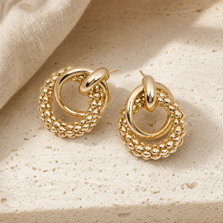 Ring Idea lifestyle — Fashion Round Earrings Simple Cross Metal – Stylish Gifts