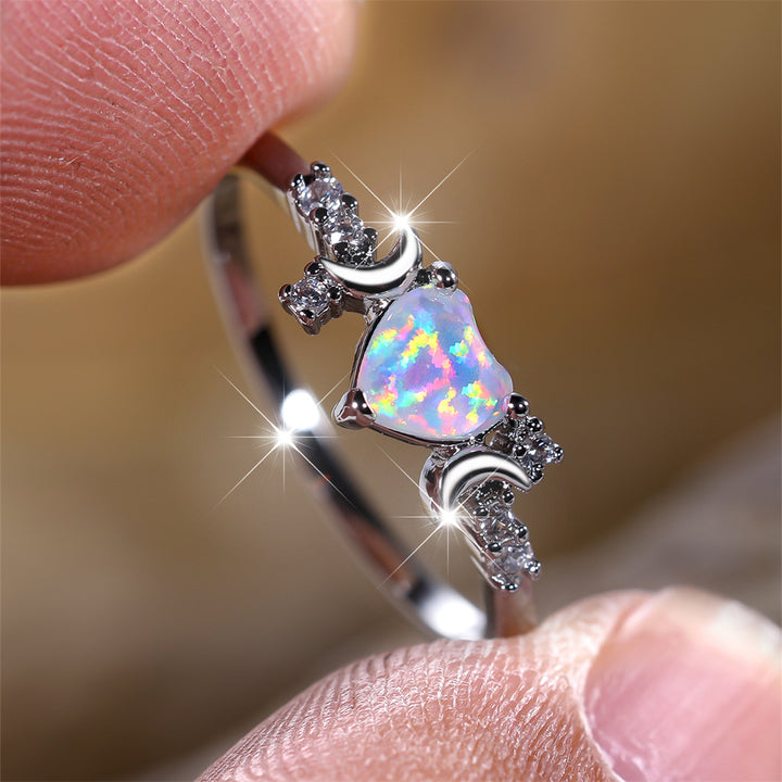 Love Moon Three Claw Ring On Both Sides Simple – Gifts for Couples — 1