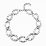 Women's Silver-plated Oval Chain Necklace – Jewelry Gift Ideas — 4