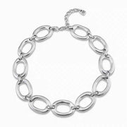Women's Silver-plated Oval Chain Necklace – Jewelry Gift Ideas — 4