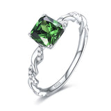 925 Sterling Silver Ring Main Stone Green Zirconium – Everyday Gifts — 7