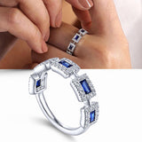 Set With Blue Square Zircon Ring For Women – Gifts for Her — 4
