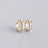 Women's Inlaid Cubic Zirconia Sterling Silver Stud – Gifts for Her — 3