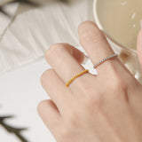 Titanium Steel Plain Circle Gold Bead Ring For Women – Gifts for Her — 6