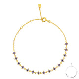 925 Sterling Silver Purple Stone Chain Bracelet – Jewelry Gift Ideas — 3