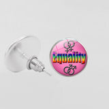 LGBT Pride Round Glass Stud Earrings Gay Lesbian – Stylish Gifts — 7