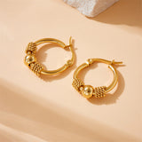 Round Geometric Beaded Earrings Stylish Retro – Practical Gifts — 4