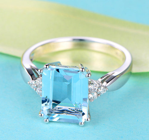 Carat Topaz Engagement Ring Colored Sapphire Ring – Gifts for Couples — 1