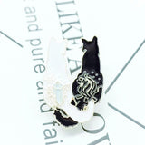 Cartoon black and white couple cat brooch – Jewelry Gift Ideas — 3