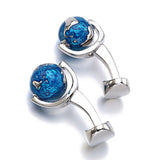 French Cufflinks Earth Cufflinks Rotatable High – Gifts for Him — 1