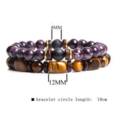 Natural Stone Men's Tiger's Eye Bead Double Layer – Jewelry Gift Ideas — 2