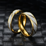 Titanium Steel Ring Diagonal 18K – Thoughtful Gifts — 2