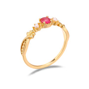 Natural Red Pearl Ring Girl – Gifts for Kids — 2