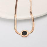 Round Inlaid Titanium Stud Earrings Simple Stud – Stylish Gifts — 4