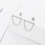 Full Zirconium Straight Rod Silver Earrings – Meaningful Gifts — 4
