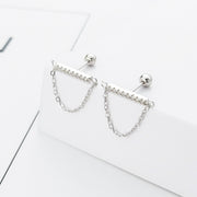 Full Zirconium Straight Rod Silver Earrings – Meaningful Gifts — 4